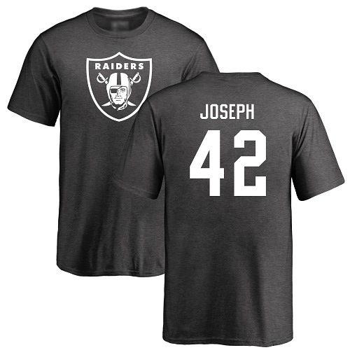 Men Oakland Raiders Ash Karl Joseph One Color NFL Football #42 T Shirt->nfl t-shirts->Sports Accessory